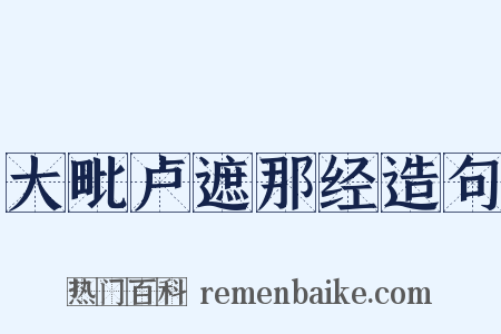 大毗卢遮那经造句是什么意思的图片